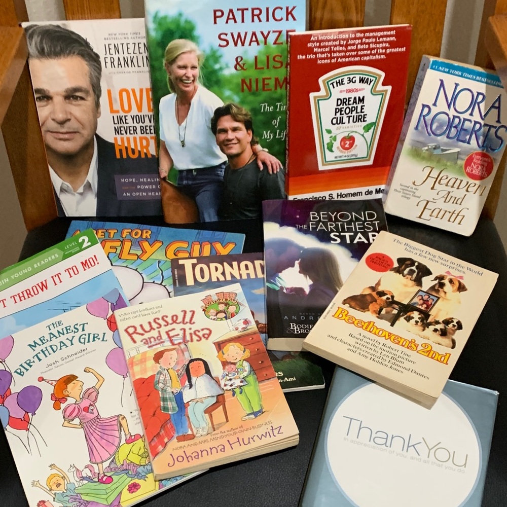 Random bundle of books. Some adult and some kids